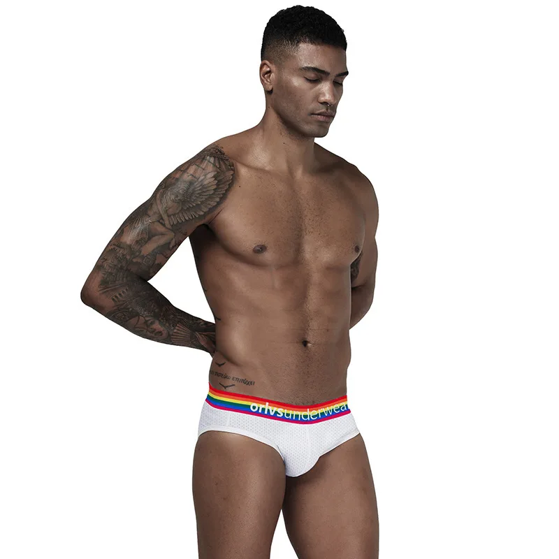 2 PCS ORLVS Men's Briefs Panties Breathable Mesh Low-waist Sexy U Convex Sac Bag Rainbow Trend Black And White Shorts
2 PCS ORLVS Men's Briefs Panties Breathable Mesh Low-waist Sexy U Convex Sac Bag Rainbow Trend Black And White Shorts