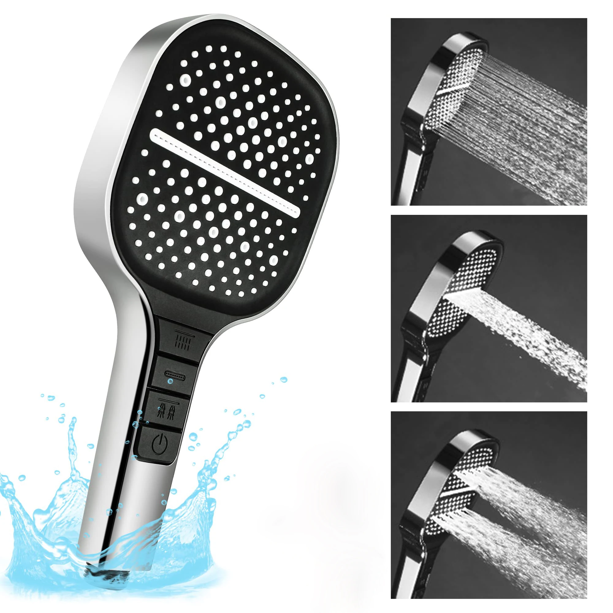 

Zhangji Spa Shower Head Rainfall 8 Mode Shower Faucet Large Panel Flow Rainfall Skin Spa ABS Hand Held Shower Bathroom Accessory