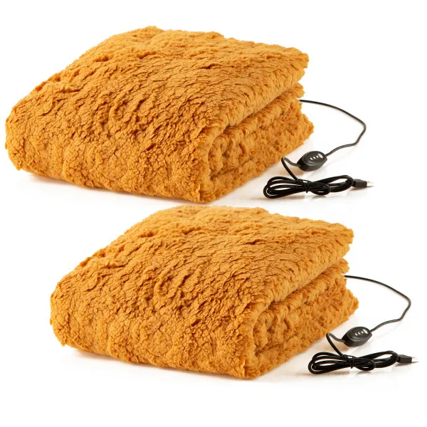 Heated Blanket 2-Pack - USB-Powered Sherpa Throw Blankets for Travel, Home, Office, or Camping - Winter Car Accessories by (Bro
Heated Blanket 2-Pack - USB-Powered Sherpa Throw Blankets for Travel, Home, Office, or Camping - Winter Car Accessories by (Bro