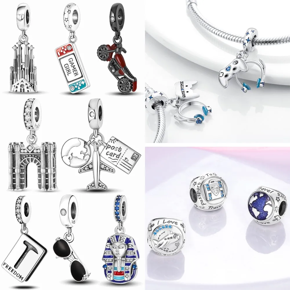 Fit Original Pandora Bracelet 925 Sterling Travel , Stay At Home , Hiking to Get Happiness Charm Beads DIY Women Jewelry Making
Fit Original Pandora Bracelet 925 Sterling Travel , Stay At Home , Hiking to Get Happiness Charm Beads DIY Women Jewelry Making