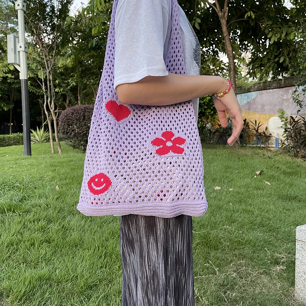 Fashion Knitted Large Capacity Shoulder Shopper Bag Ladies Casual Handmade Beach Mesh Hollow Flower Woven Handbag Travel Bag
Fashion Knitted Large Capacity Shoulder Shopper Bag Ladies Casual Handmade Beach Mesh Hollow Flower Woven Handbag Travel Bag