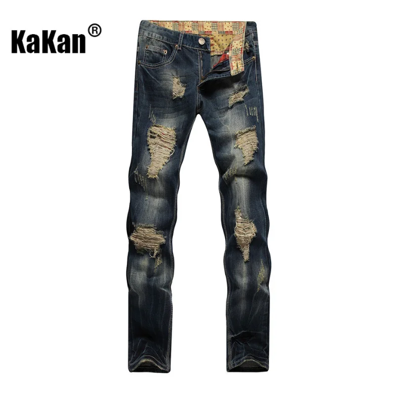 Kakan - European and American Men's Jeans with Holes, Blue New Style, Old Style, Straight Fit Jeans, Men's K02-928
Kakan - European and American Men's Jeans with Holes, Blue New Style, Old Style, Straight Fit Jeans, Men's K02-928