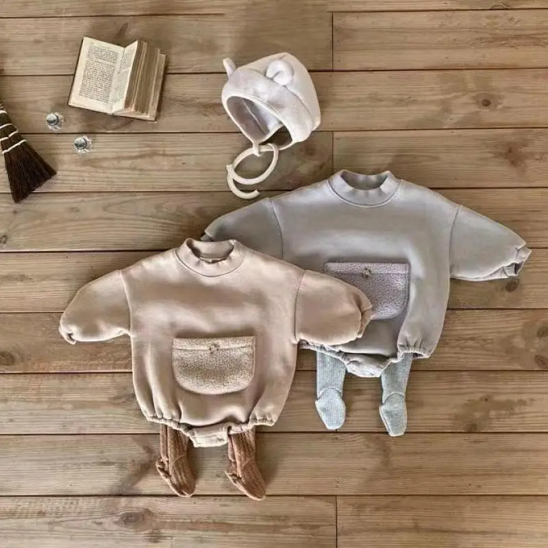 Kids Warm Plush Block Patch Bodysuit Baby Girls Winter Solid Fleece Pocket Jumpsuit Boys New Sweatshirts Outfits One Piece Suit
Kids Warm Plush Block Patch Bodysuit Baby Girls Winter Solid Fleece Pocket Jumpsuit Boys New Sweatshirts Outfits One Piece Suit