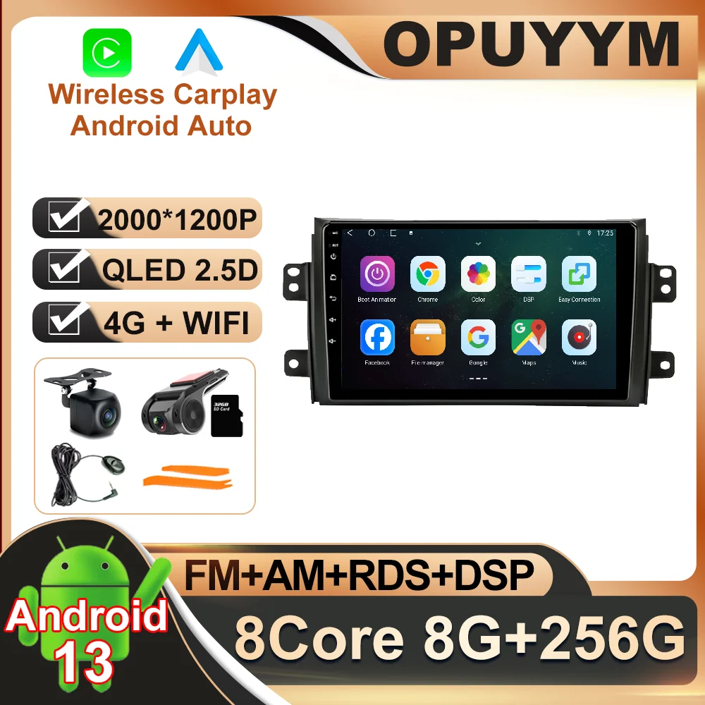 

Автомагнитола 9 дюймов, Android 13, для Suzuki SX4 2006-2014, QLED ADAS AHD Видео Мультимедиа 4G LTE BT DSP No 2din стерео WIFI RDS