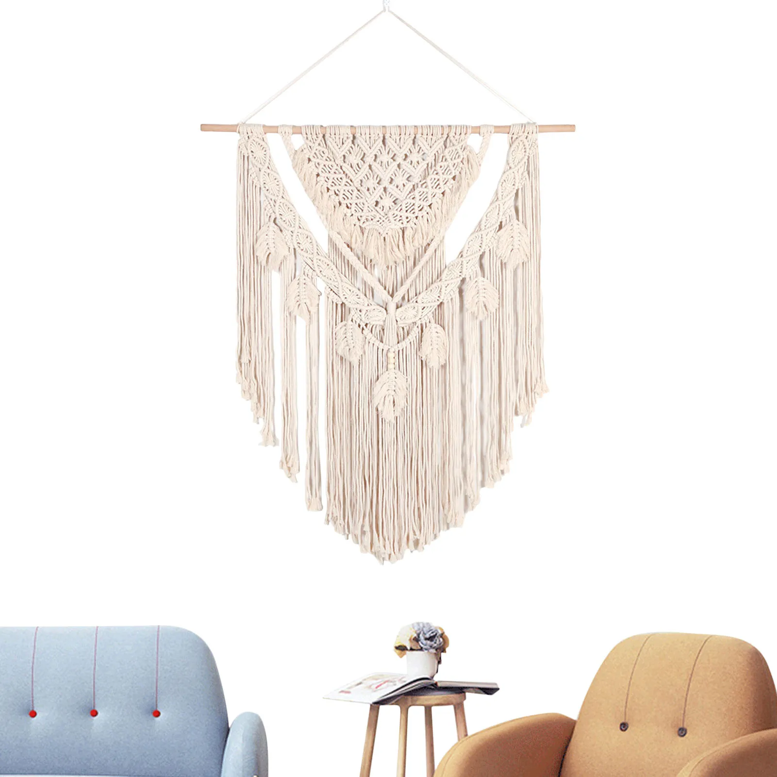 Hand-Woven Wall Tapestry Rope Large Hand-woven Pendant Long Tassel Hand-Woven Decoration For Apartment Bedroom 43.3x39.37 Inches
Hand-Woven Wall Tapestry Rope Large Hand-woven Pendant Long Tassel Hand-Woven Decoration For Apartment Bedroom 43.3x39.37 Inches
