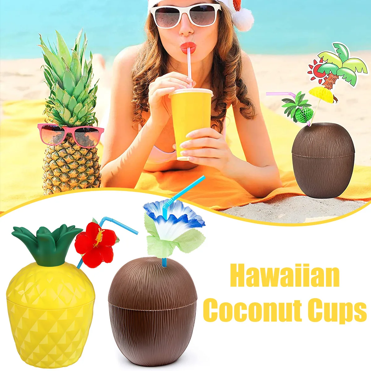 8pcs Pineapple Drink Cups Coconut Cups Hawaii Party Decor Pineapple Cups with Lids and Hibiscus Flower Straws Tropical Party
8pcs Pineapple Drink Cups Coconut Cups Hawaii Party Decor Pineapple Cups with Lids and Hibiscus Flower Straws Tropical Party
