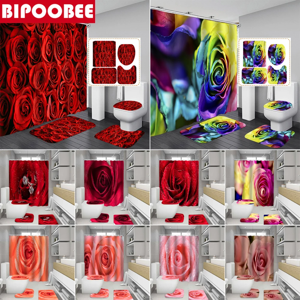 Beautiful Rose Shower Curtain Bathroom Curtains Plant Flowers Bath Mat Rug Pedestal Non-Slip Carpet Toilet Cover Lid Home Decor
Beautiful Rose Shower Curtain Bathroom Curtains Plant Flowers Bath Mat Rug Pedestal Non-Slip Carpet Toilet Cover Lid Home Decor