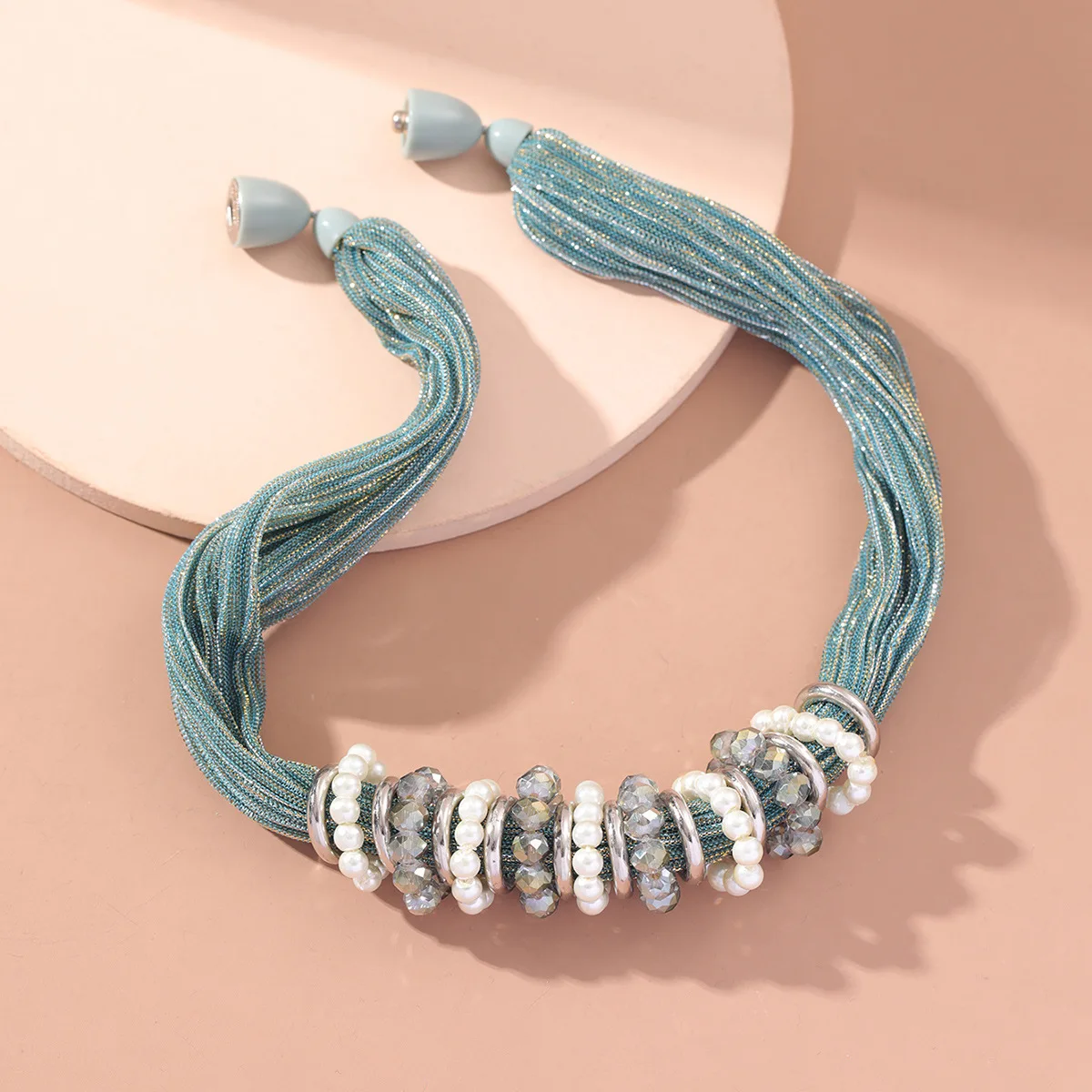 

Новое ожерелье ручной работы из бисера в европейском и американском стиле круглое большое ожерелье ювелирные изделия для женщин