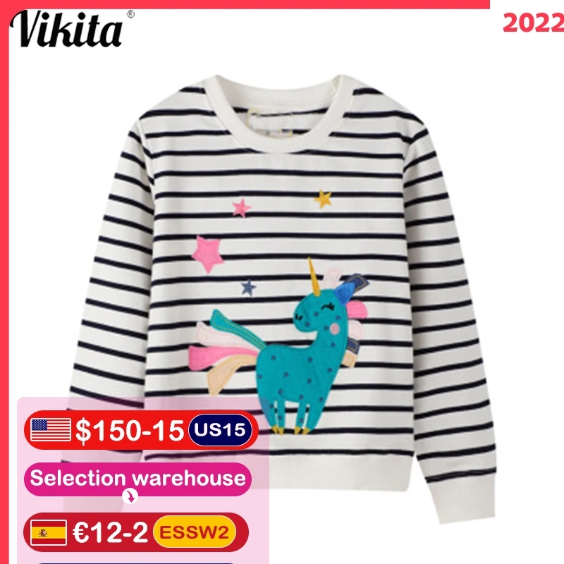 VIKITA Girls Striped Sweatshirt Children Long Sleeve Unicorn Tops Kids Cotton Clothes Girl Autumn Winter Spring Sweatshirt
VIKITA Girls Striped Sweatshirt Children Long Sleeve Unicorn Tops Kids Cotton Clothes Girl Autumn Winter Spring Sweatshirt