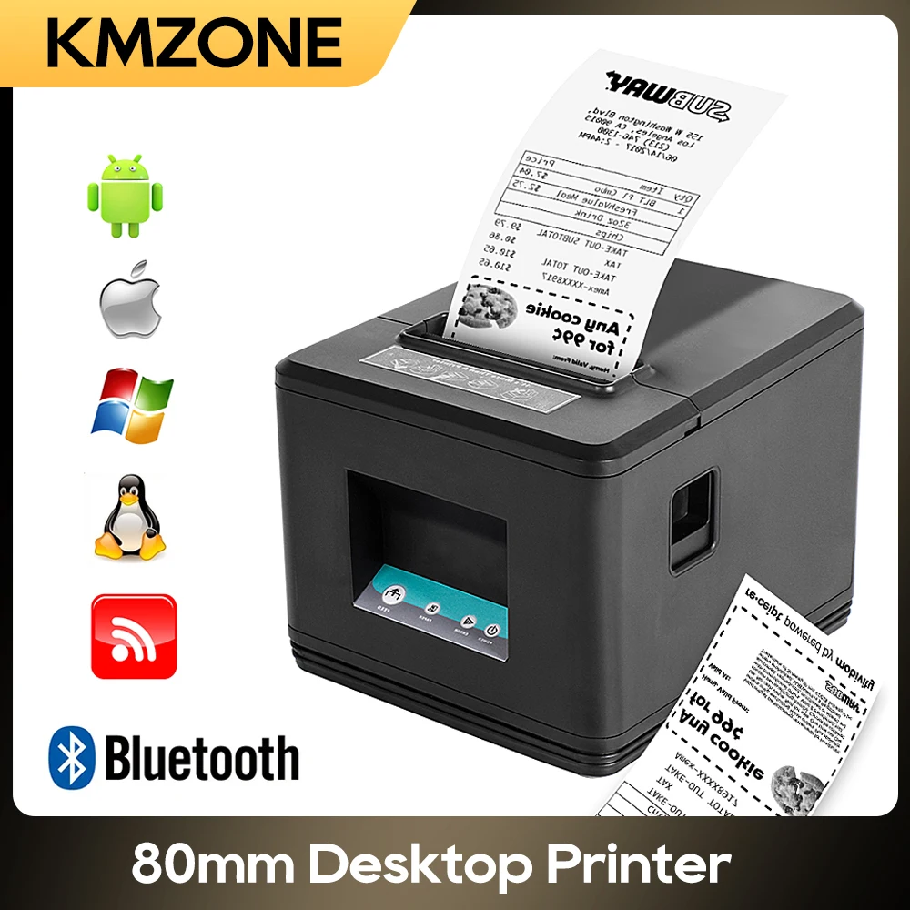 80mm Auto Cutter Thermal Receipt Printer Cash Drawer ESC/POS Ticket Printer with Usb/Ethernet/Bluetooth WiFi Kitchen Restaurant
80mm Auto Cutter Thermal Receipt Printer Cash Drawer ESC/POS Ticket Printer with Usb/Ethernet/Bluetooth WiFi Kitchen Restaurant