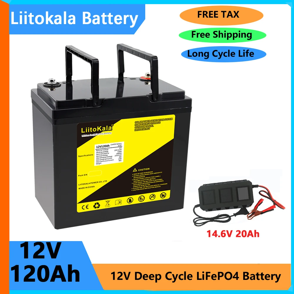 LiitoKala 12.8v 120AH lifepo4 battery with BMS 12V 120Ah battery for go cart UPS Household appliances Inverter
LiitoKala 12.8v 120AH lifepo4 battery with BMS 12V 120Ah battery for go cart UPS Household appliances Inverter