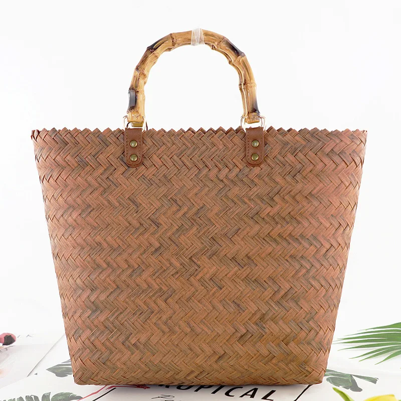 Summer Straw Weaving Tote Beach Bags for Women Large Capacity Vintage Designer Women's Handbag Fashion Seaside Solid Totes Bag
Summer Straw Weaving Tote Beach Bags for Women Large Capacity Vintage Designer Women's Handbag Fashion Seaside Solid Totes Bag