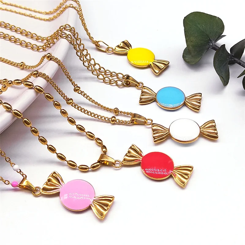 Kawaii Cute Sweet Candy Pendant Necklace for Women Stainless Steel Enamel Choker Candy Colorful Y2K Necklaces Kpop Jewelry Gifts
Kawaii Cute Sweet Candy Pendant Necklace for Women Stainless Steel Enamel Choker Candy Colorful Y2K Necklaces Kpop Jewelry Gifts
