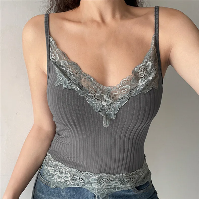 Lace Trim Ribbed Tops Vest Women Summer Brown Sexy V Neck Cami Vintage 90s Y2K Crop Top Gobincore Fairy Grunge Aesthetic Clothes
Lace Trim Ribbed Tops Vest Women Summer Brown Sexy V Neck Cami Vintage 90s Y2K Crop Top Gobincore Fairy Grunge Aesthetic Clothes