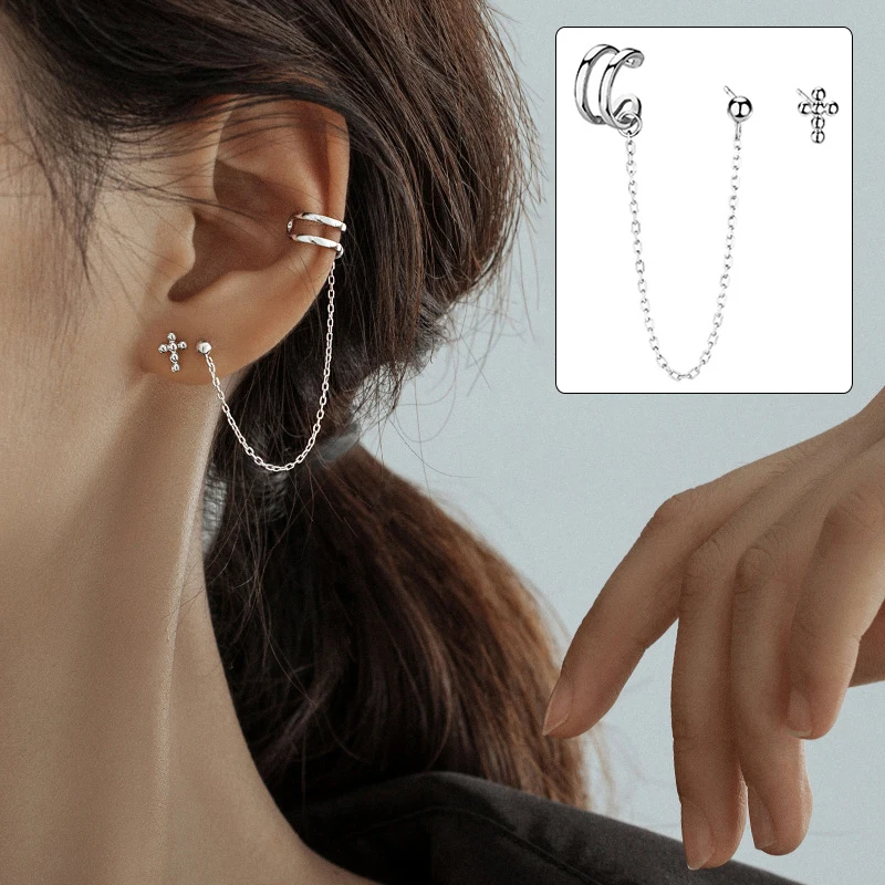 1Set Ear Cuff Clip Chain Tassel Clip Asymmetric Earring Cross Earring Stud Jewelry Ear Cuff Temperament Geometry Fashion Trendy
1Set Ear Cuff Clip Chain Tassel Clip Asymmetric Earring Cross Earring Stud Jewelry Ear Cuff Temperament Geometry Fashion Trendy