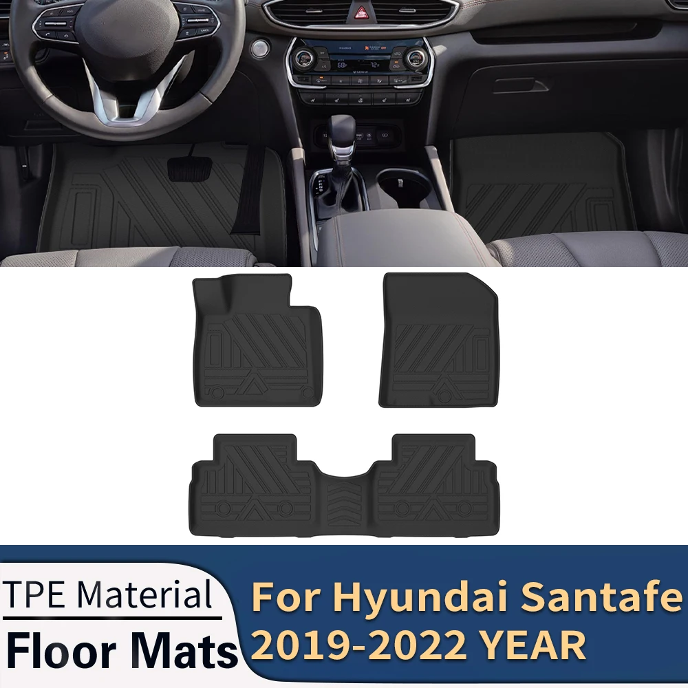 Автомобильные коврики для Hyundai Santa Fe 2019-2022, всесезонные коврики из ТПЭ без запаха, коврик для подноса, аксессуары для интерьера
Автомобильные коврики для Hyundai Santa Fe 2019-2022, всесезонные коврики из ТПЭ без запаха, коврик для подноса, аксессуары для интерьера