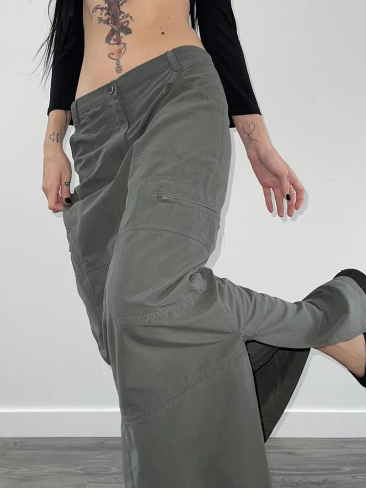 Low Waisted Split Cargo Skirts for Girls Y2k Harajuku Gray Long Skirts Gothic Grunge Vintage Clothes 2022 New 
Low Waisted Split Cargo Skirts for Girls Y2k Harajuku Gray Long Skirts Gothic Grunge Vintage Clothes 2022 New