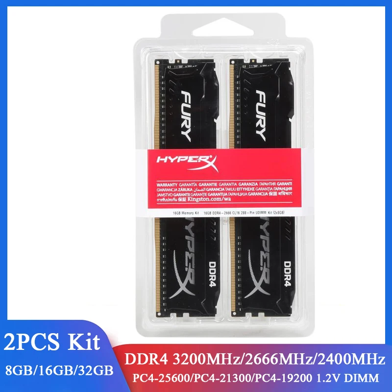 DDR4 8 ГБ 32 16 (2x8 ГБ) комплект памяти Память 3200 МГц 2666 2400 DIMM 1 2 в 288 контактов