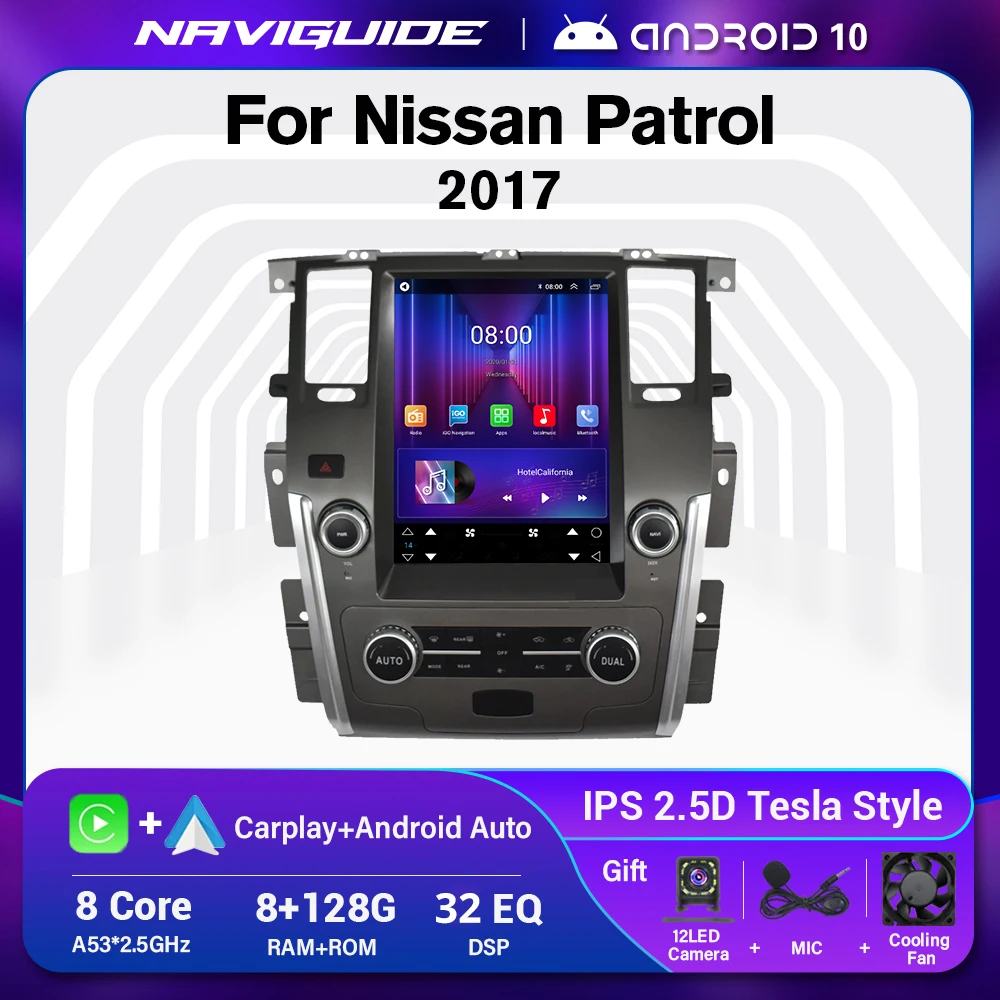 NAVIGUIDE For Tesla Style Vertical Screen Car Radio For Nissan Patrol 2017 Android 10 Multimedia Player Navigation GPS Headunit
NAVIGUIDE For Tesla Style Vertical Screen Car Radio For Nissan Patrol 2017 Android 10 Multimedia Player Navigation GPS Headunit