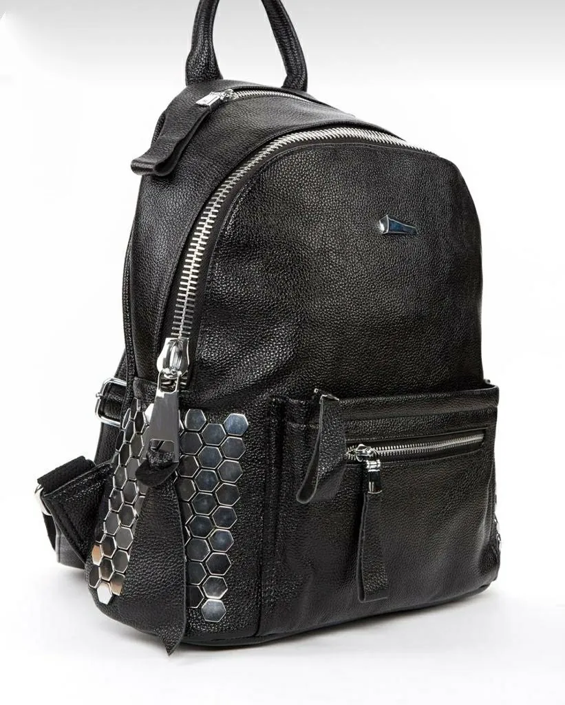 Women Specco Black Genuine Leather Mosaic Mirror Multi-Compartment Backpack
Women Specco Black Genuine Leather Mosaic Mirror Multi-Compartment Backpack