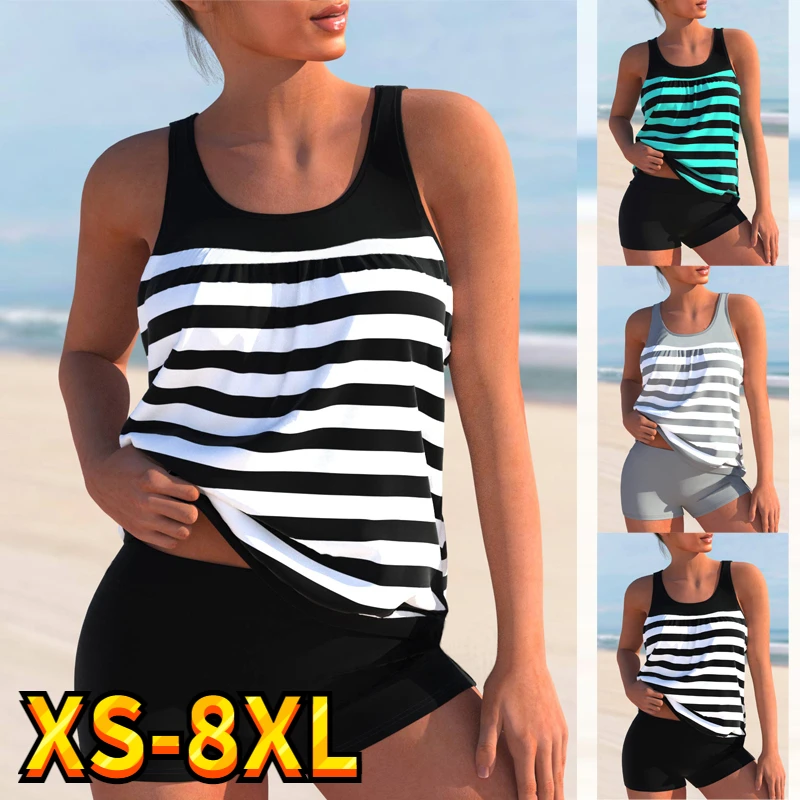 New 2022 Women Sexy Swimsuit Stripde Printed Swim Tankini Monokini Swimwear Bathing Suit Two Pieces Plus Size Summer Beachwear
New 2022 Women Sexy Swimsuit Stripde Printed Swim Tankini Monokini Swimwear Bathing Suit Two Pieces Plus Size Summer Beachwear