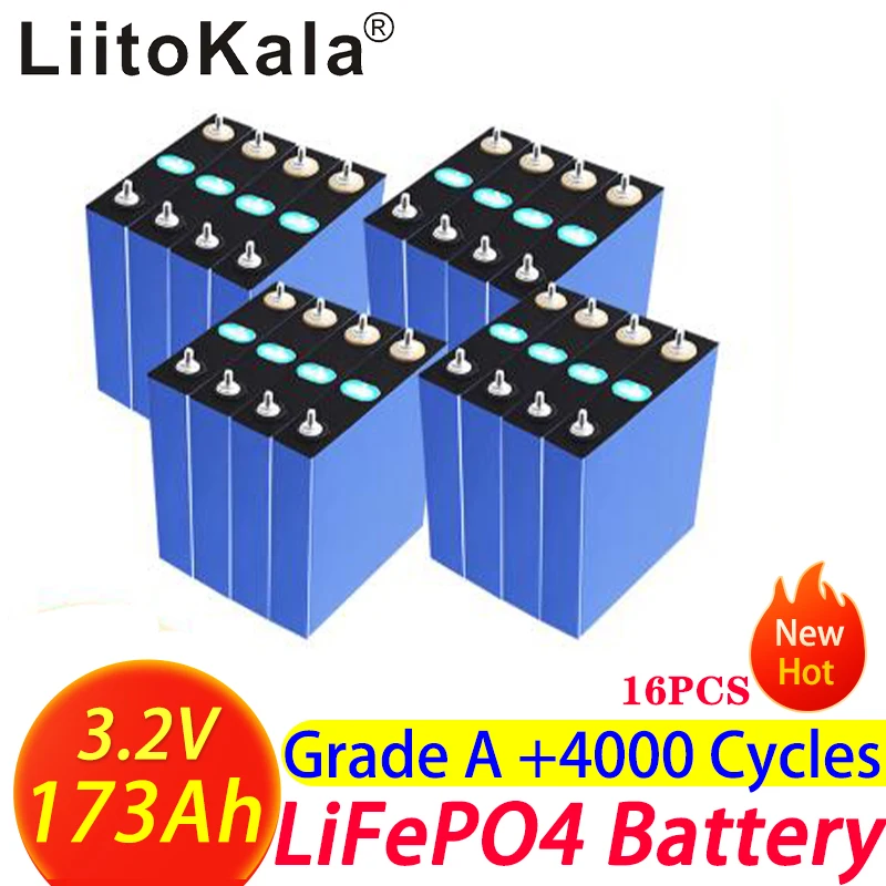 16pcs LiitoKala EVE 3.2v 173Ah LiFePO4 Cells High 1C Discharge Current for Diy 36v Ebike Car Boat Start Solar Motorhome Solar
16pcs LiitoKala EVE 3.2v 173Ah LiFePO4 Cells High 1C Discharge Current for Diy 36v Ebike Car Boat Start Solar Motorhome Solar