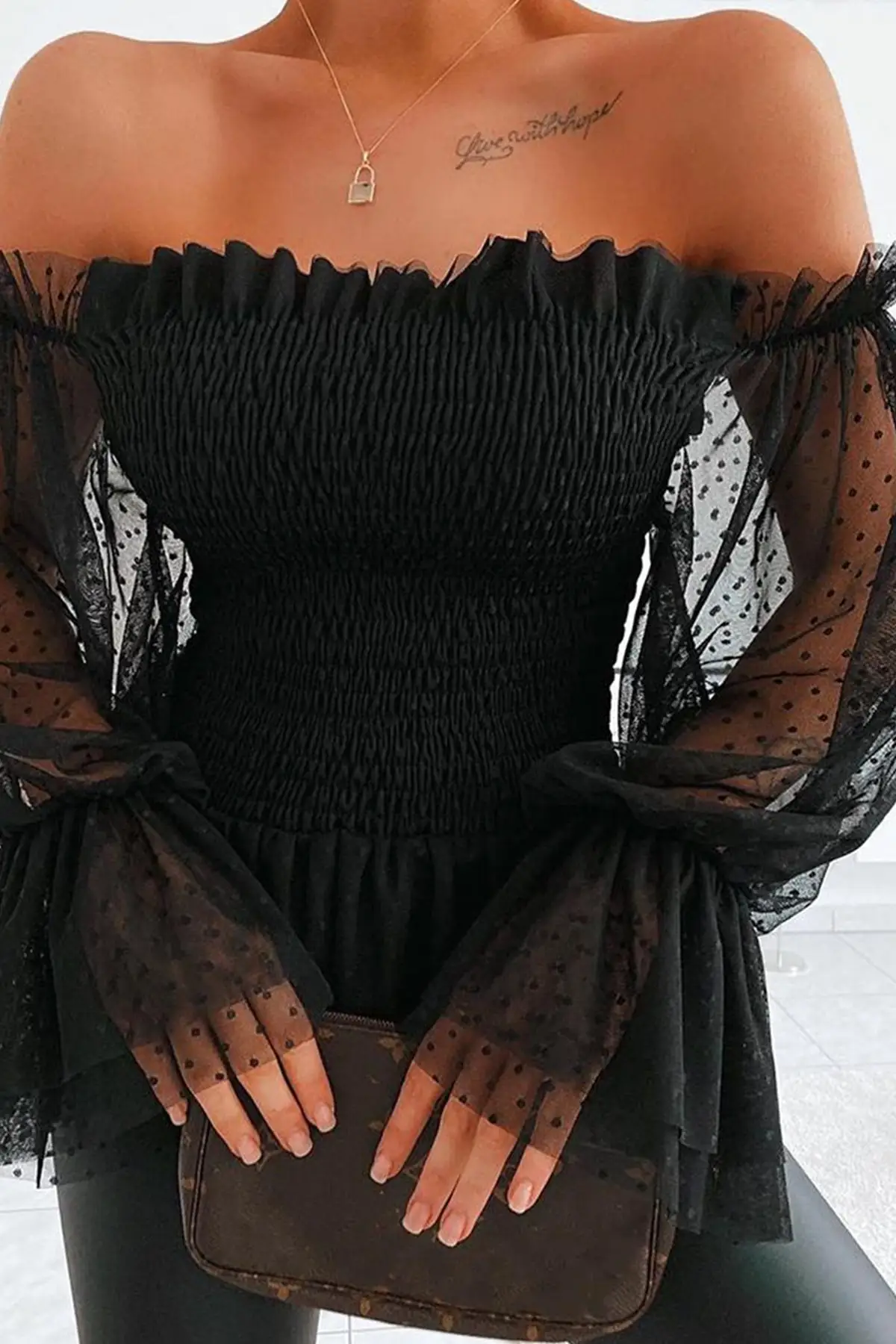 Women Black Strapless Sleeveless Tulle Accessorized Bluz Gothic Sexy Casual Custom Elegant Evening Design Fashion Trend Quality Victorian Polka Dot
Women Black Strapless Sleeveless Tulle Accessorized Bluz Gothic Sexy Casual Custom Elegant Evening Design Fashion Trend Quality Victorian Polka Dot