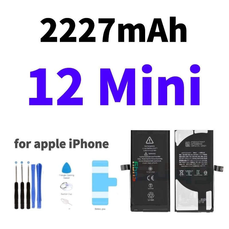 2227 mAh Battery for iphone 12 mini Bateria for Apple iphone12 mini Battery Replacement Batterie for iphone 12 mini Batteria
2227 mAh Battery for iphone 12 mini Bateria for Apple iphone12 mini Battery Replacement Batterie for iphone 12 mini Batteria