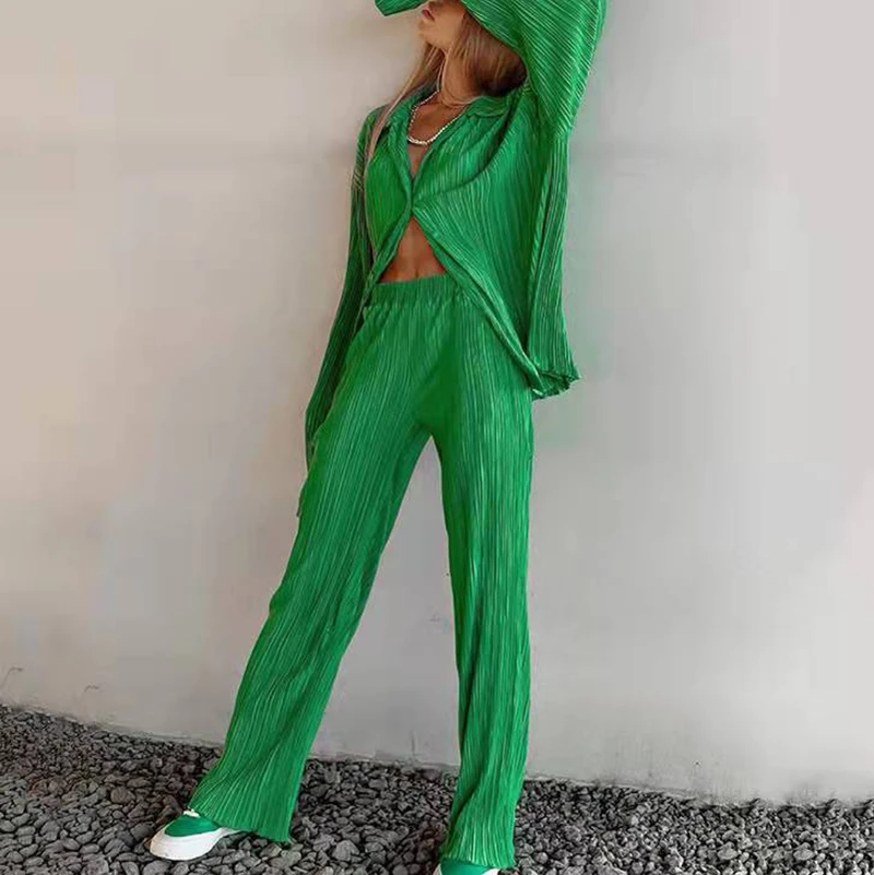 Loose Long Sleeve Shirt Tops Wide Leg Pants Two Piece Set Women Spring Autumn Tracksuit Casual Elegant Sets Outfits Streetwear
Loose Long Sleeve Shirt Tops Wide Leg Pants Two Piece Set Women Spring Autumn Tracksuit Casual Elegant Sets Outfits Streetwear