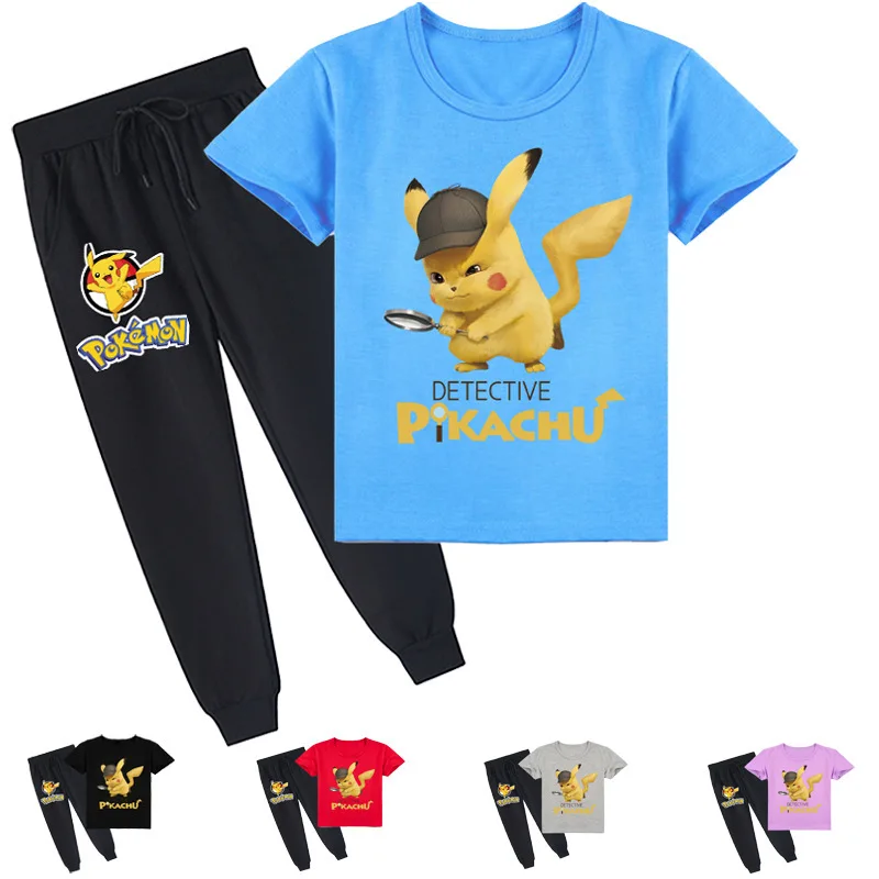 Pokemon Pikachu Children's Cartoon Print Summer Casual O-Neck Short Sleeve T-Shirt and Pants Set Boys Girls Boutique Outfits
Pokemon Pikachu Children's Cartoon Print Summer Casual O-Neck Short Sleeve T-Shirt and Pants Set Boys Girls Boutique Outfits