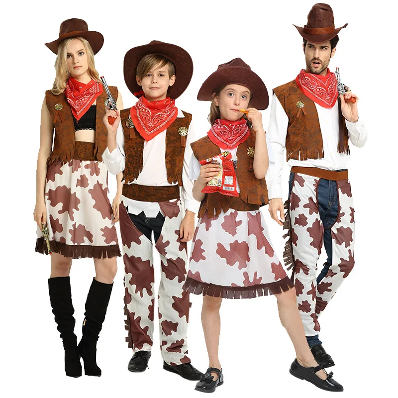 New Adult Kid Cowboy Cosplay Costume Halloween Party Carnival Clothing Set Wild Western Fancy Cowgirl Performance Family Clothes
New Adult Kid Cowboy Cosplay Costume Halloween Party Carnival Clothing Set Wild Western Fancy Cowgirl Performance Family Clothes