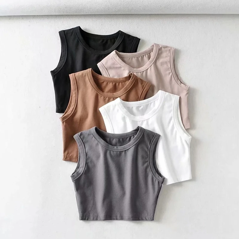 Women Basic Cropped Tank Top 2020 Solid Color Sleeveless O-Neck Slim Fit Sports Short Vest Dance Athletic Workout Stretchy Top
Women Basic Cropped Tank Top 2020 Solid Color Sleeveless O-Neck Slim Fit Sports Short Vest Dance Athletic Workout Stretchy Top