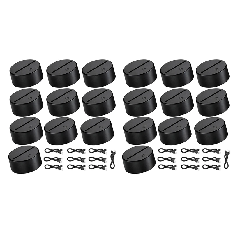 20 Pcs 7 Colors Touch Lamp Base 3D Night LED Light Lamp Base LED Lamp Holder Display Stand For Acrylic Black
20 Pcs 7 Colors Touch Lamp Base 3D Night LED Light Lamp Base LED Lamp Holder Display Stand For Acrylic Black