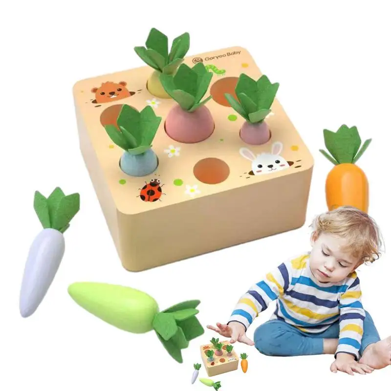 Montessori Wooden Toys For 1 Year Old Baby Pull Carrot Shape Matching Size Sorter Puzzle Game Kids Educational Toys For Children
Montessori Wooden Toys For 1 Year Old Baby Pull Carrot Shape Matching Size Sorter Puzzle Game Kids Educational Toys For Children