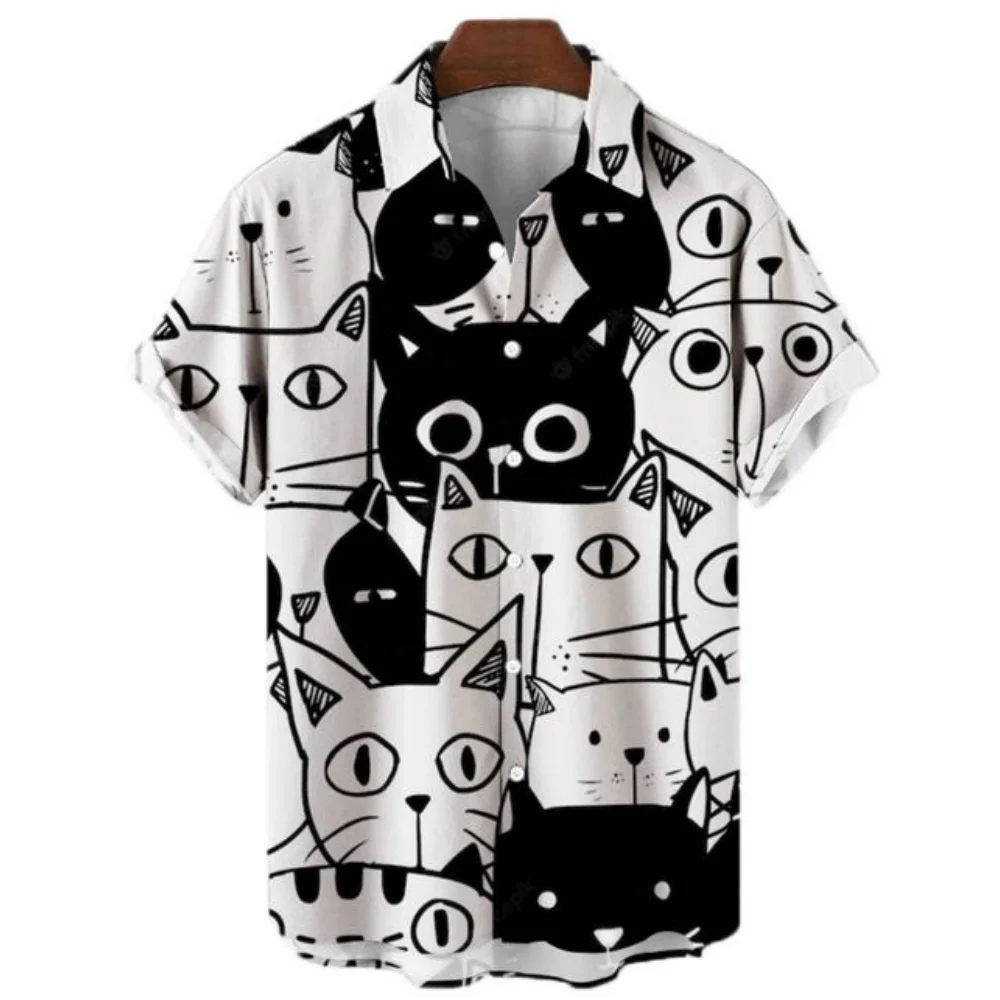 3d cartoon animal Cat Print lapel Hawaiian shirt Men's casual short sleeve anime shirt Summer men's street casual vintage top
3d cartoon animal Cat Print lapel Hawaiian shirt Men's casual short sleeve anime shirt Summer men's street casual vintage top