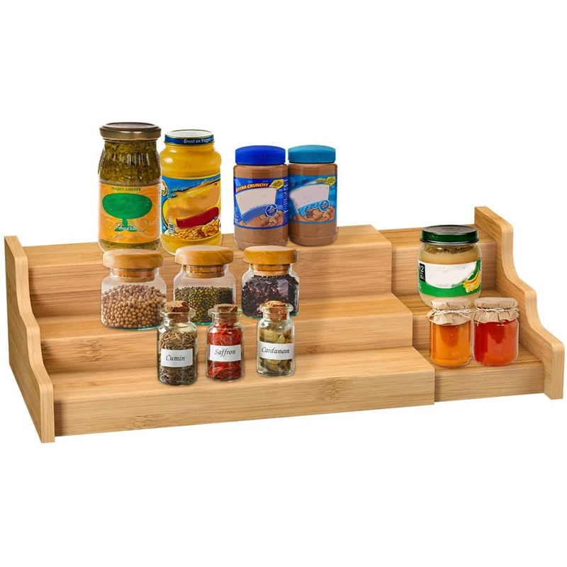 Spice Rack Kitchen Cabinet Organizer- 3 Tier Bamboo Expandable Display Shelf, Bamboo 3-Layer Adjustable Spice Rack
Spice Rack Kitchen Cabinet Organizer- 3 Tier Bamboo Expandable Display Shelf, Bamboo 3-Layer Adjustable Spice Rack