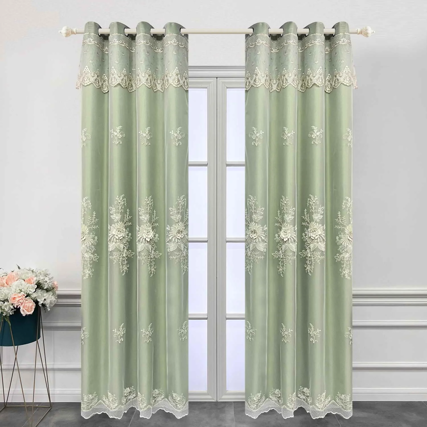 European Villa Cloth&Embossed Embroidery Tulle Curtain For Living Room Bedroom Double Layer Thickened Blackout Curtains Custom
European Villa Cloth&Embossed Embroidery Tulle Curtain For Living Room Bedroom Double Layer Thickened Blackout Curtains Custom