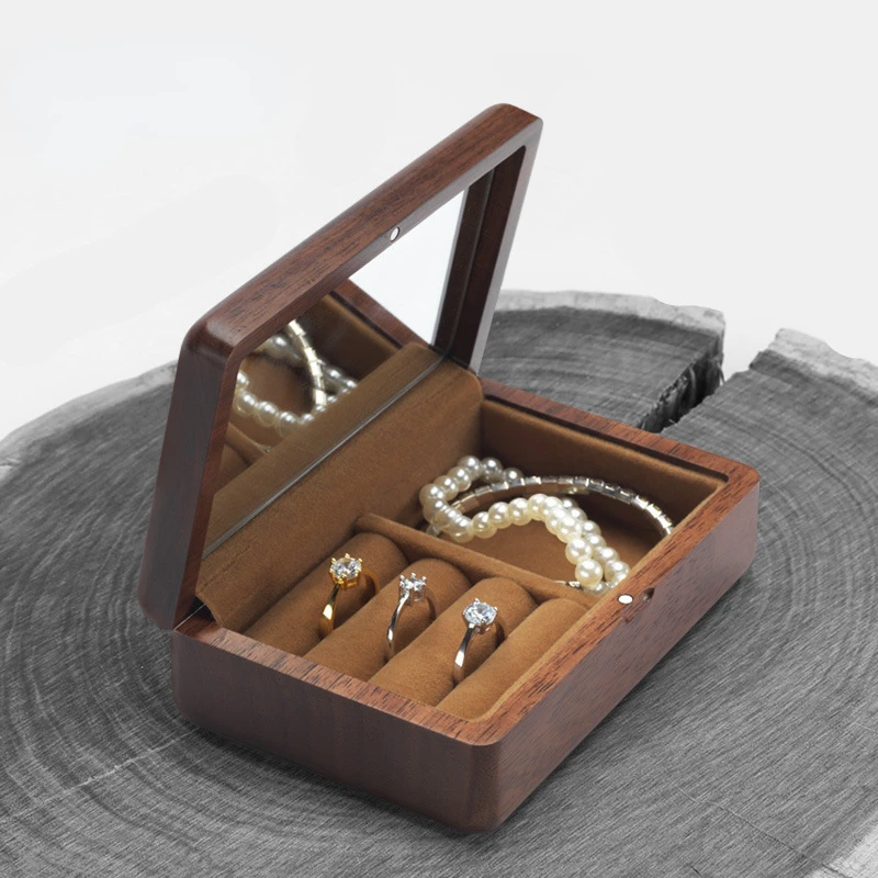 Black Walnut Solid Wood Ring Earring Jewelry Wood Storage Dustproof Box Crafts Home Travel Makeup Box
Black Walnut Solid Wood Ring Earring Jewelry Wood Storage Dustproof Box Crafts Home Travel Makeup Box