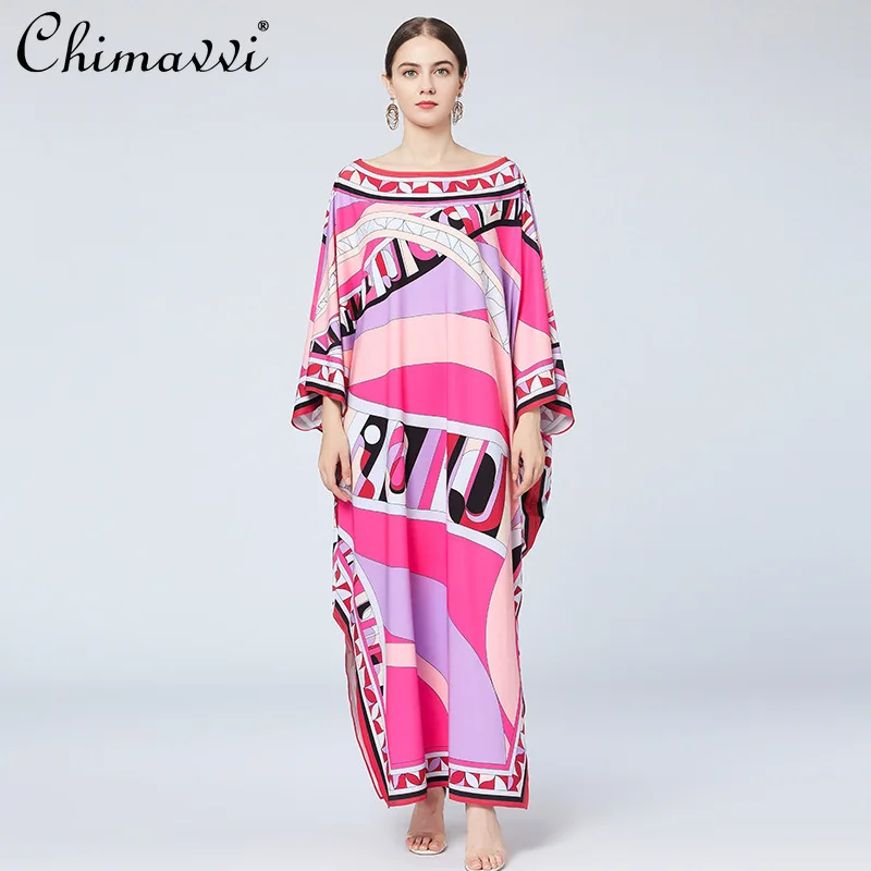 Spring 2021 Maxi Dress Women Loose Slimming Oversize Dress Slash-Neck Batwing Sleeve Long Robe Elegant Dress Floor-length
Spring 2021 Maxi Dress Women Loose Slimming Oversize Dress Slash-Neck Batwing Sleeve Long Robe Elegant Dress Floor-length