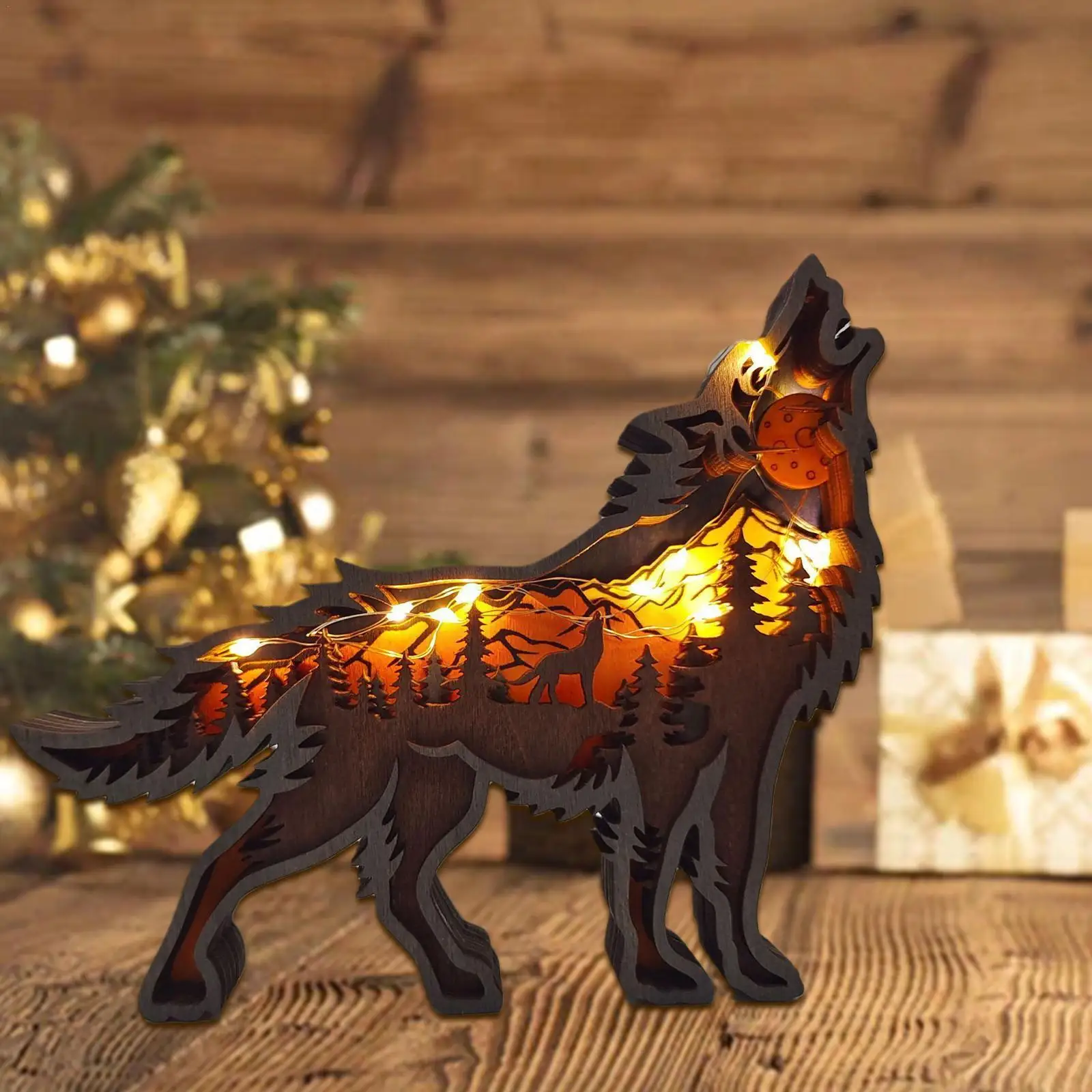 Wooden Wolf Lamp Hollow Animal Figurine Office Wooden Accessories Home Decoration Creative Ornaments Decoration Totem Craft E8M0
Wooden Wolf Lamp Hollow Animal Figurine Office Wooden Accessories Home Decoration Creative Ornaments Decoration Totem Craft E8M0