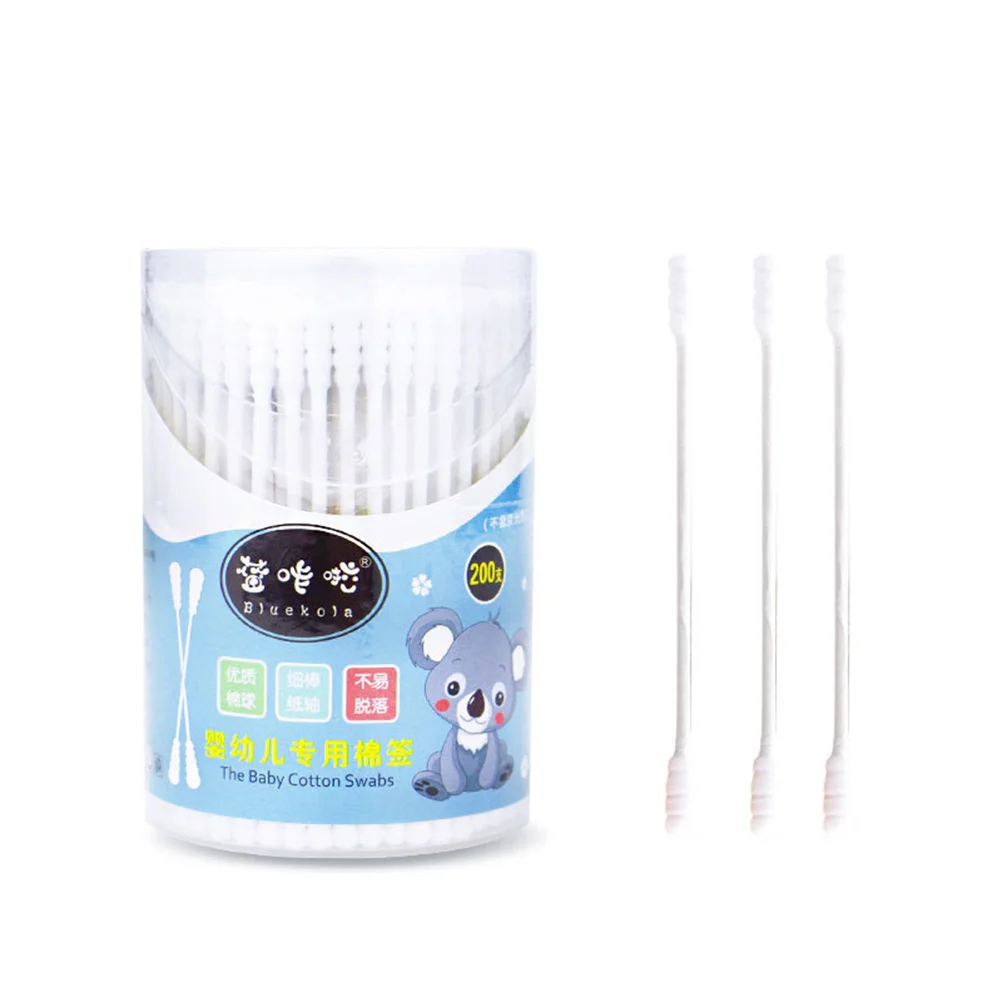 

Baby Cotton Swabs 2 Box 400Pcs Baby Safety Swabs Double Spiral Tips Cotton Swabs Paper Sticks Natural Cotton Buds Ear