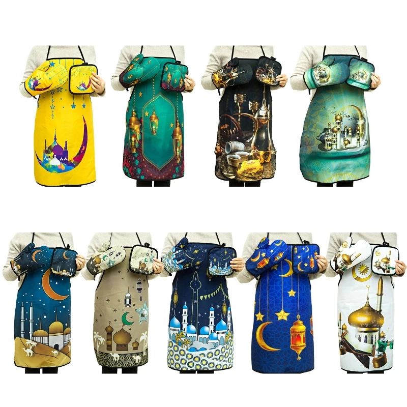 Eid Mubarak Baking Apron Roasting Glove Insulated Mat Ramadan Decoration for Muslim Islamic Party Kitchen Cooking
Eid Mubarak Baking Apron Roasting Glove Insulated Mat Ramadan Decoration for Muslim Islamic Party Kitchen Cooking