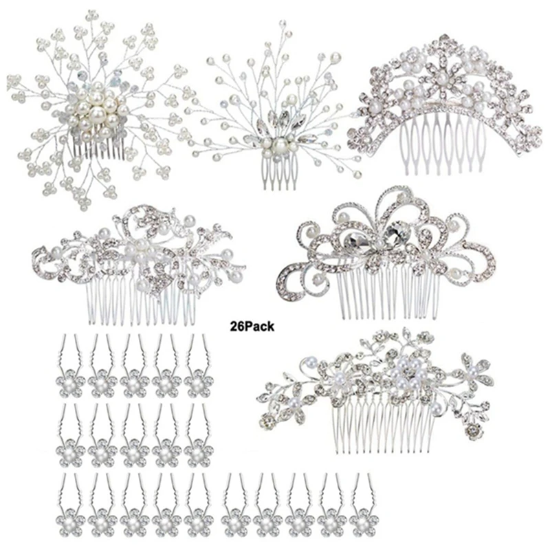 26Pcs Wedding Hair Comb Faux Pearl Crystal Hair Side Comb Clips Pearl Hair Clips For Bride Bridesmaid
26Pcs Wedding Hair Comb Faux Pearl Crystal Hair Side Comb Clips Pearl Hair Clips For Bride Bridesmaid