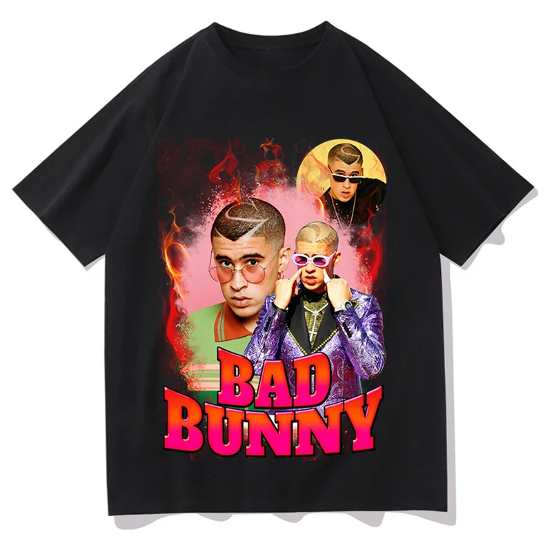 BAD BUNNY Hip Hop Print T-shirts Unisex Summer New Simple Style Sleeve Classic Hip Hop Cotton Couple Casual Short Sleeve Tees
BAD BUNNY Hip Hop Print T-shirts Unisex Summer New Simple Style Sleeve Classic Hip Hop Cotton Couple Casual Short Sleeve Tees