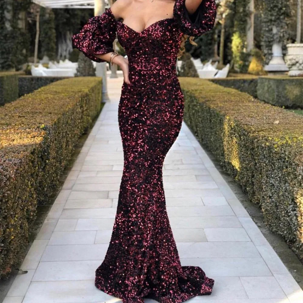 Gorgeous Mermaid Prom Dresses Sequin Evening Gowns for Women Off the Shoulder Party Wear robe de soirée femme 2022
Gorgeous Mermaid Prom Dresses Sequin Evening Gowns for Women Off the Shoulder Party Wear robe de soirée femme 2022