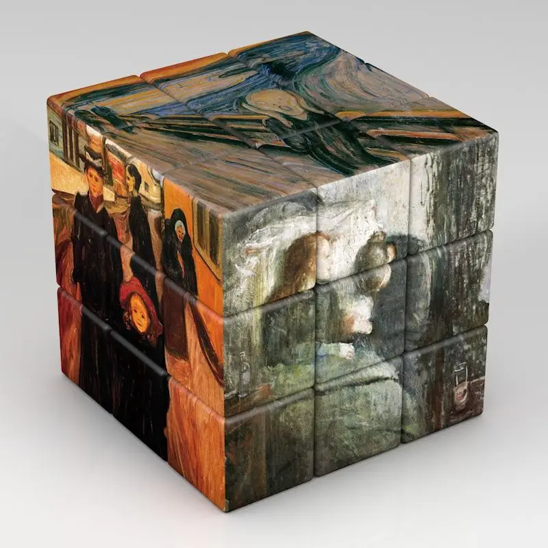 

3x3x3 Puzzle Cube Famous Paintings Cube Professional 3x3 Cubo Magico Kid Toy Antistress Rubix Cube Hungarian Fidget Toys