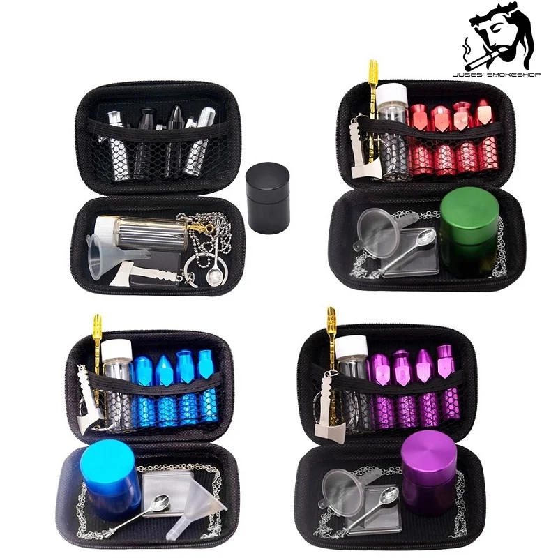 JUSES' SMOKESHOP Hot selling boutique mini pipe combination set with metal spoon storage jar snuff set smoking accessories
JUSES' SMOKESHOP Hot selling boutique mini pipe combination set with metal spoon storage jar snuff set smoking accessories