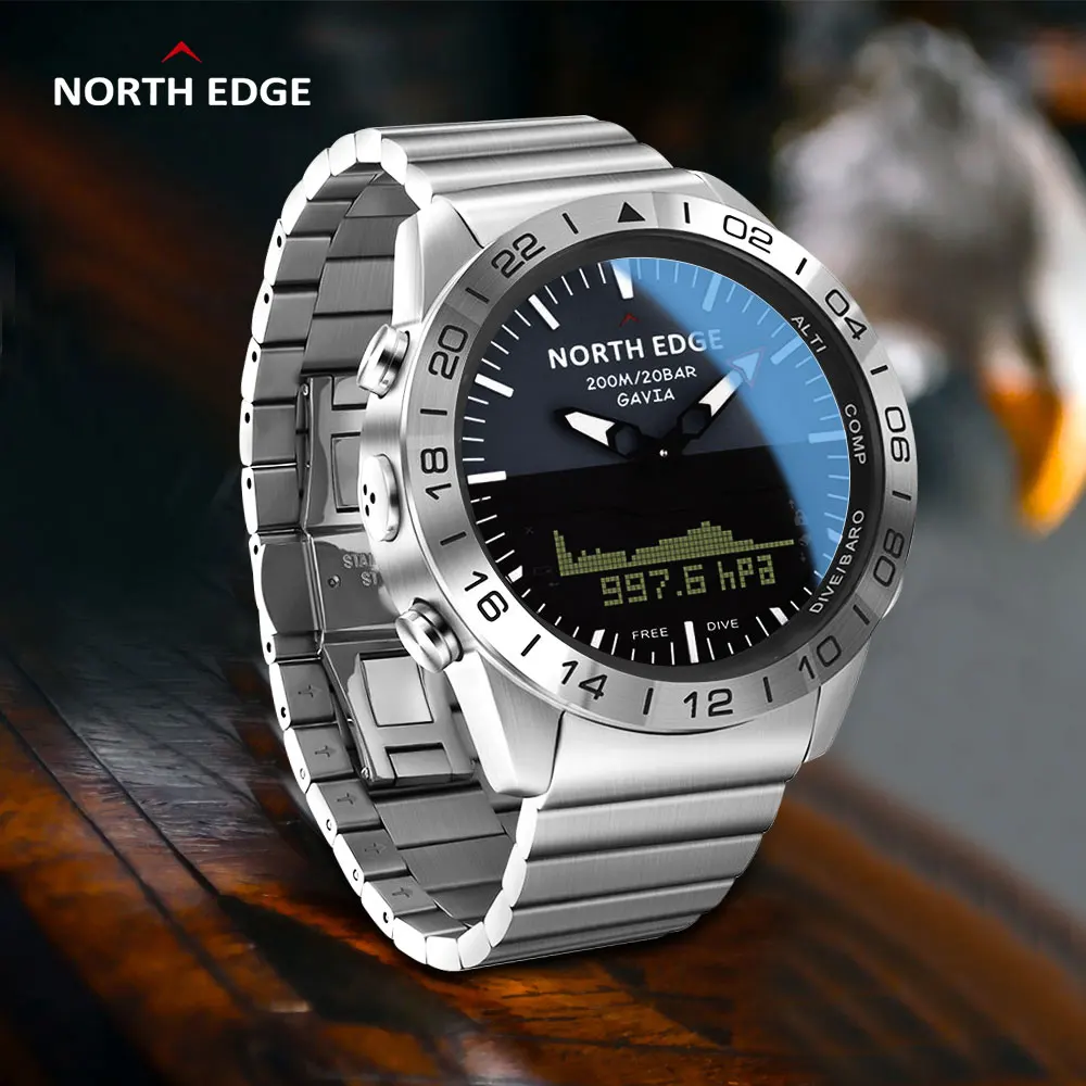 Часы наручные NORTH EDGE мужские цифровые, спортивные деловые водонепроницаемые кварцевые с компасом и высотомером, с ремешком на 200 м, RU
Часы наручные NORTH EDGE мужские цифровые, спортивные деловые водонепроницаемые кварцевые с компасом и высотомером, с ремешком на 200 м, RU