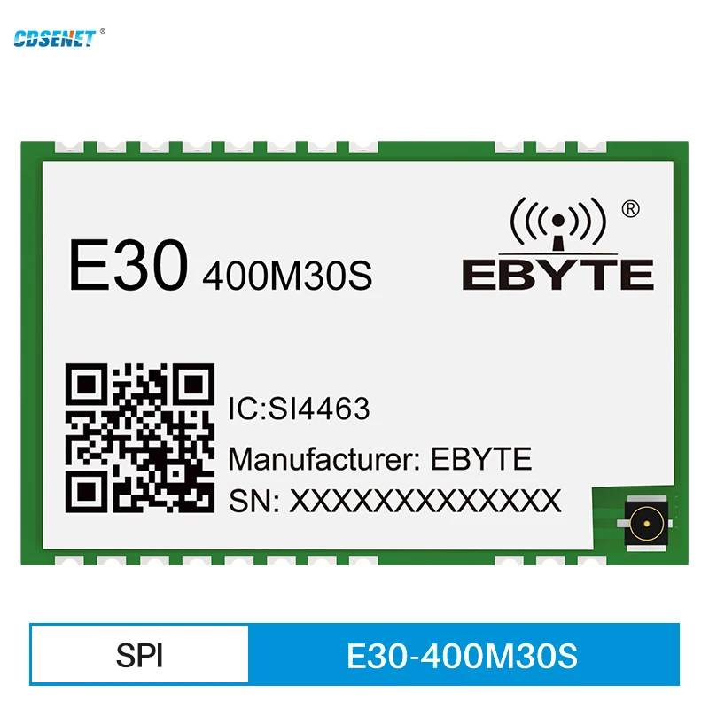 SI4463 433MHz 470MHz RF Wireless Module 30dBm Long Distance 5.6KM CDSENET E30-400M30S(4463) SPI Transceiver IPEX/Stamp hole
SI4463 433MHz 470MHz RF Wireless Module 30dBm Long Distance 5.6KM CDSENET E30-400M30S(4463) SPI Transceiver IPEX/Stamp hole