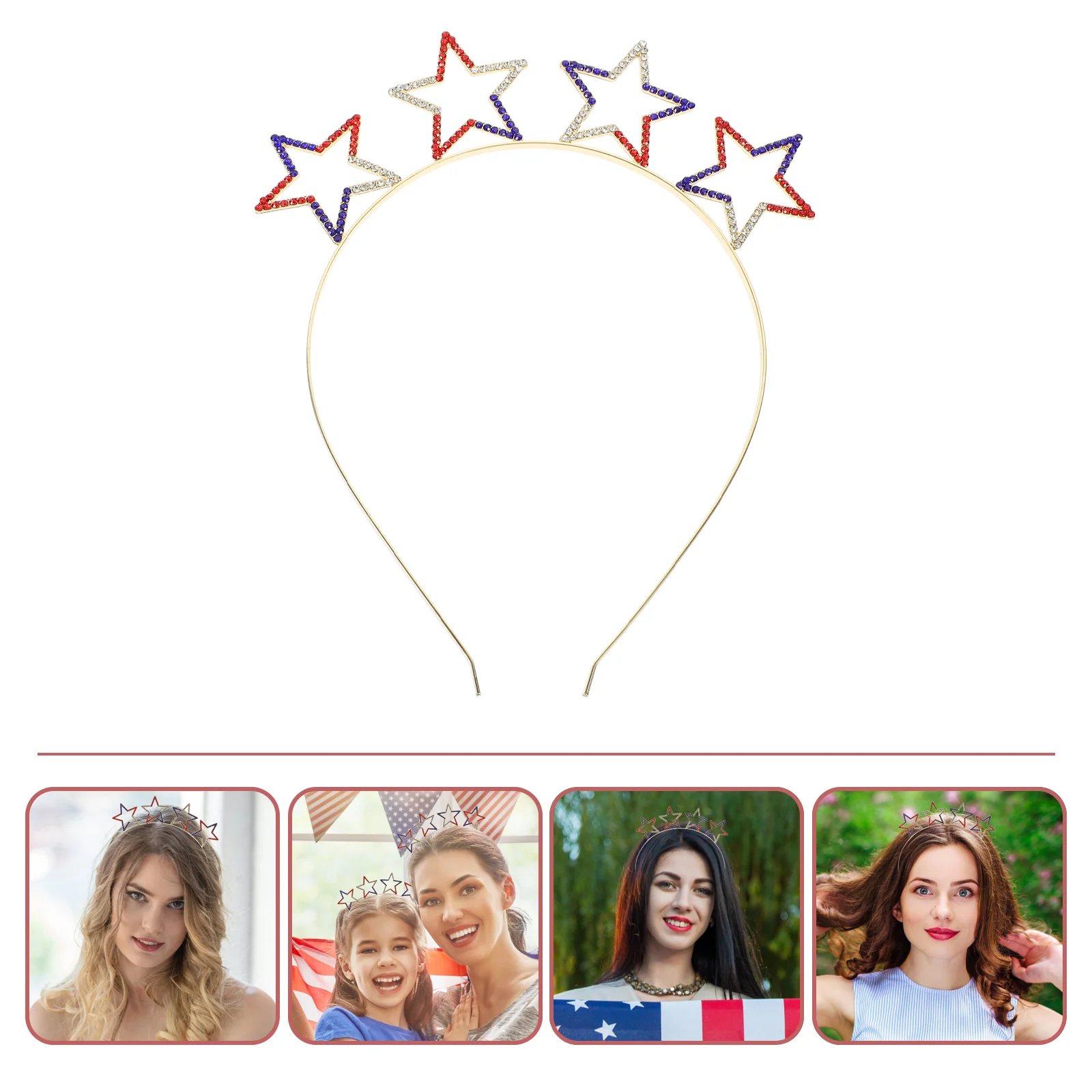 Independence Day Headband Star-shape Hair Accessories Delicate Alloy Party Accessory
Independence Day Headband Star-shape Hair Accessories Delicate Alloy Party Accessory
